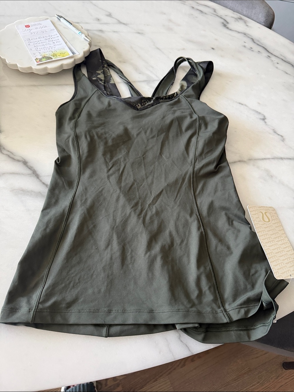 lululemon athletica Olive Green Strappy Performance Tank